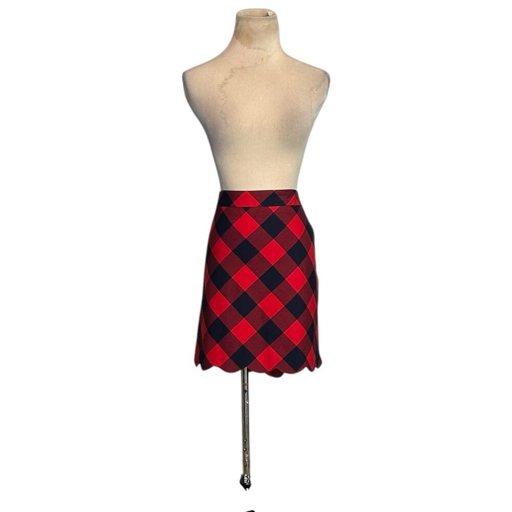 Crown & Ivy red black plaid mini skirt size 16